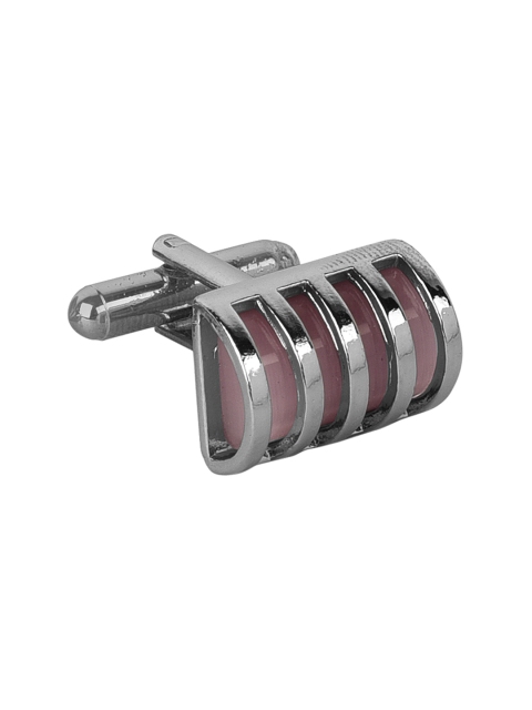 

JEWEL JUNCTION Silver-Toned Geometric Cufflinks