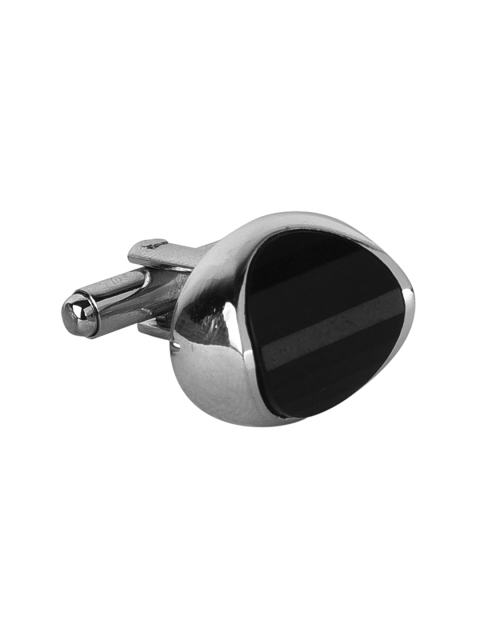 

JEWEL JUNCTION Silver-Toned Geometric Cufflinks