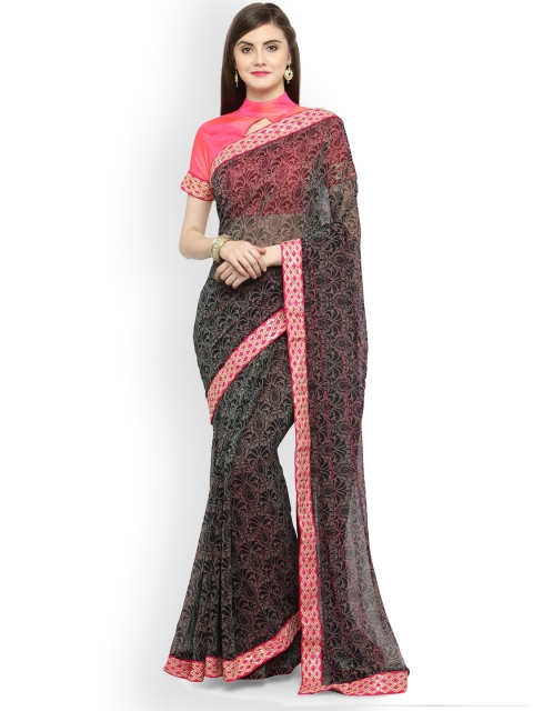 

Shaily Black Embellished Pure Georgette Saree