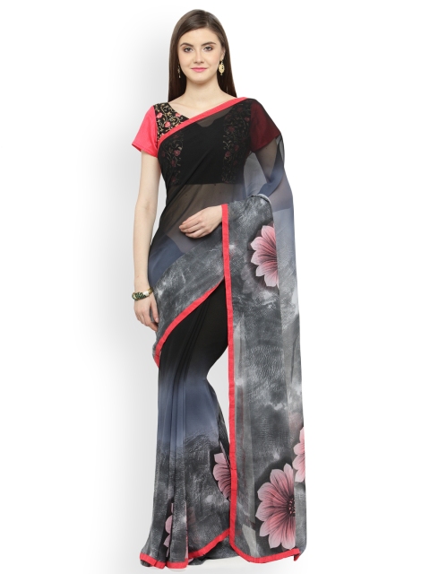 

Shaily Black Embellished Pure Georgette Saree