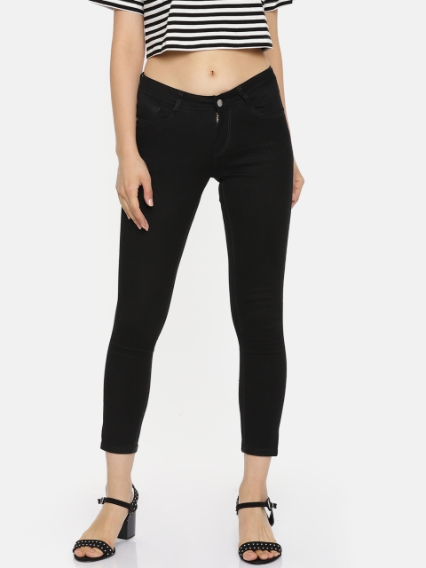 

Kraus Jeans Women K3051 Black Skinny Fit Mid-Rise Clean Look Stretchable Crop Jeans