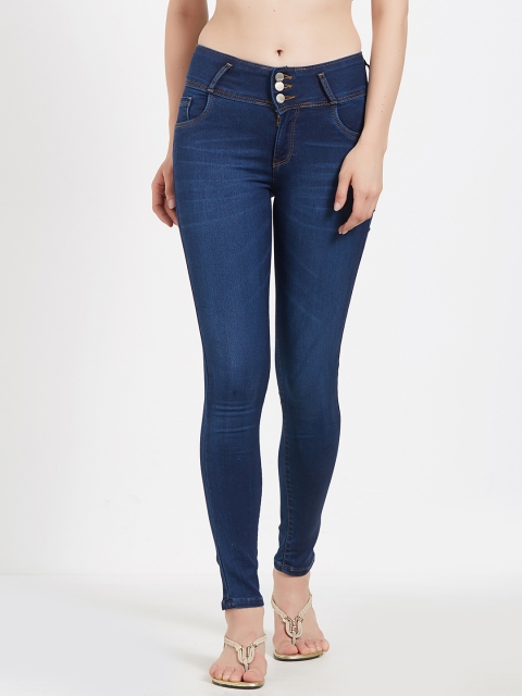 

Kraus Jeans Women K4014 Blue Skinny Fit High-Rise Clean Look Jeans