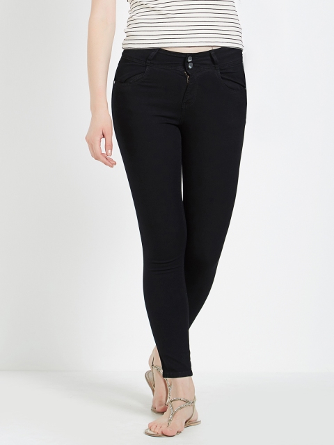

Kraus Jeans Women K4014 Black Skinny Fit High-Rise Clean Look Jeans