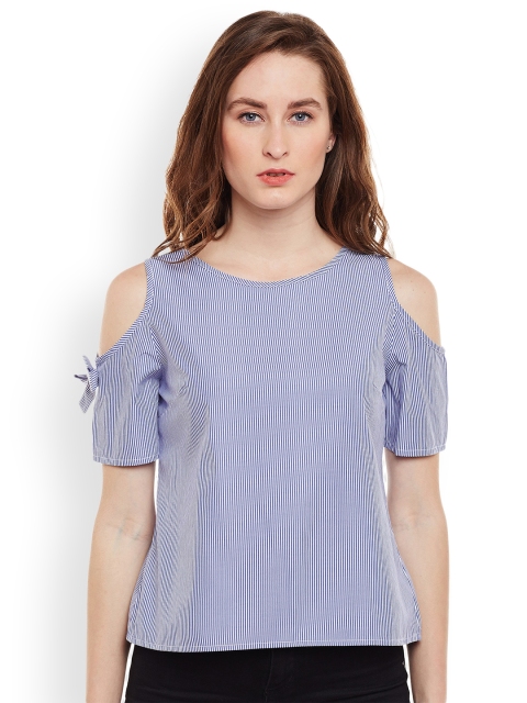 

Oxolloxo Women Blue Striped Top