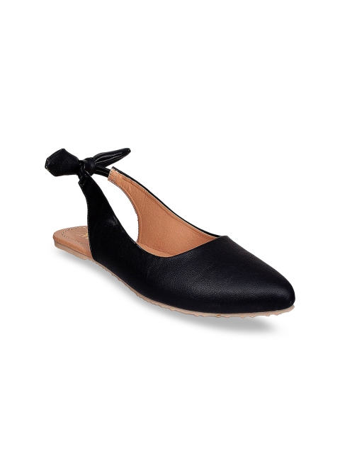 

GNIST Women Black Solid Synthetic Ballerinas