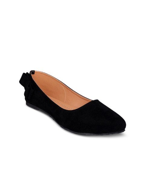 

GNIST Women Black Solid Suede Ballerinas