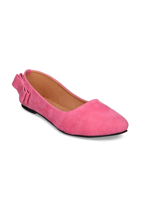

GNIST Women Pink Solid Suede Ballerinas