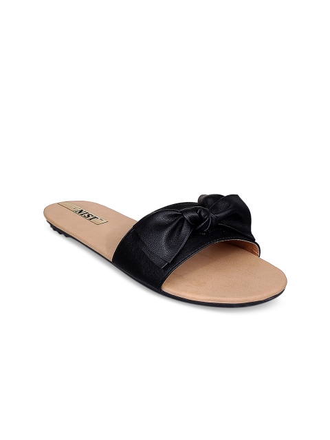 

GNIST Women Black Solid Synthetic Mules