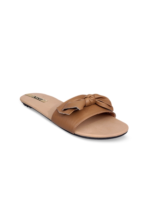 

GNIST Women Tan Solid Synthetic Mules