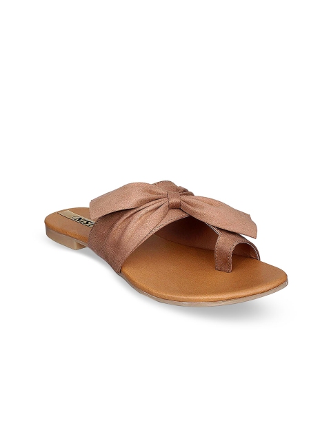 

GNIST Women Beige Solid Synthetic One Toe Flats