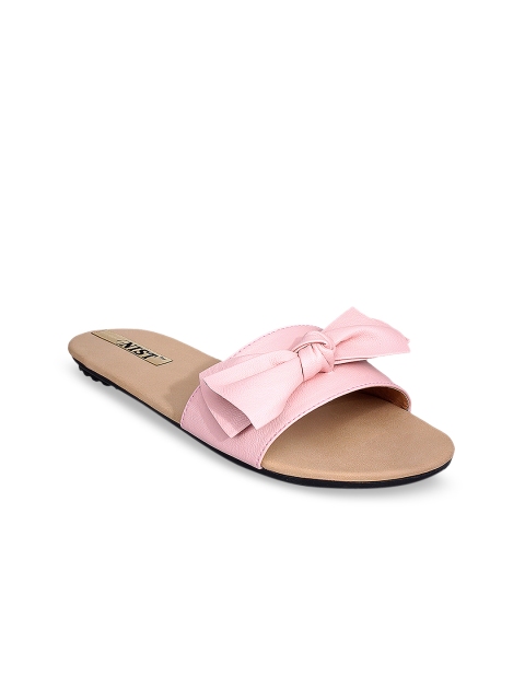 

GNIST Women Pink Solid Synthetic Mules