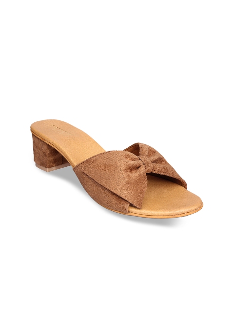 

GNIST Women Tan Solid Suede Sandals