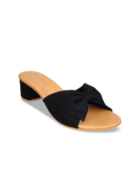 

GNIST Women Black Solid Sandals