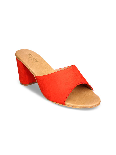 

GNIST Women Orange Solid Sandals
