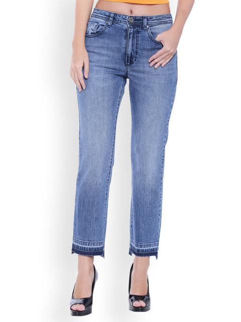

TARAMA Women Blue Straight Fit High-Rise Clean Look Stretchable Jeans