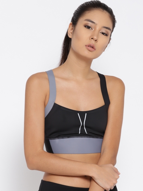 

Reebok Black & Grey Compression Colourblocked Sports Bra BR2023
