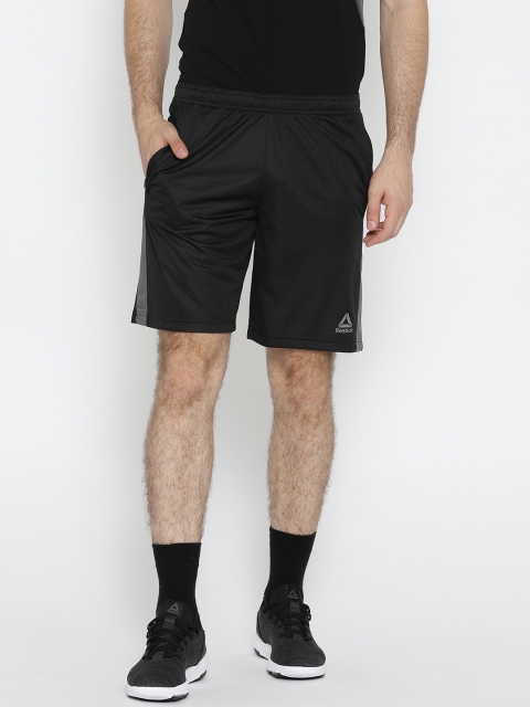 

Reebok Men Black Solid Workout Mesh Speedwick Sports Shorts