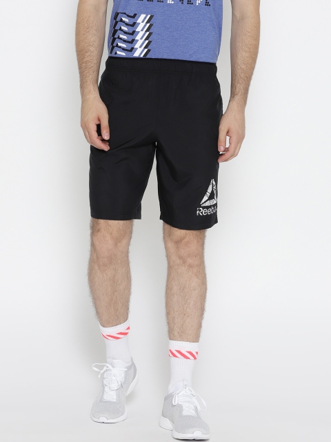 

Reebok Men Black WOR COMM Woven Solid Training Shorts