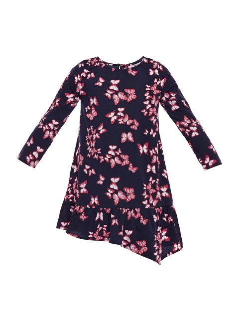

Oxolloxo Girls Navy Blue Printed A-Line Dress