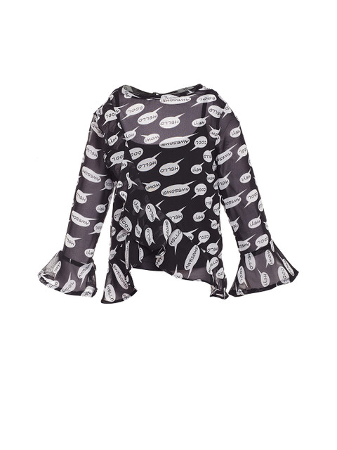 

Oxolloxo Girls Black Printed Top