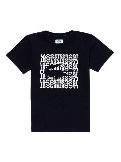

Lacoste Boys Navy Blue Printed Round Neck T-shirt