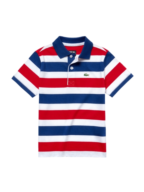 

Lacoste Boys Red Striped Polo Collar T-shirt