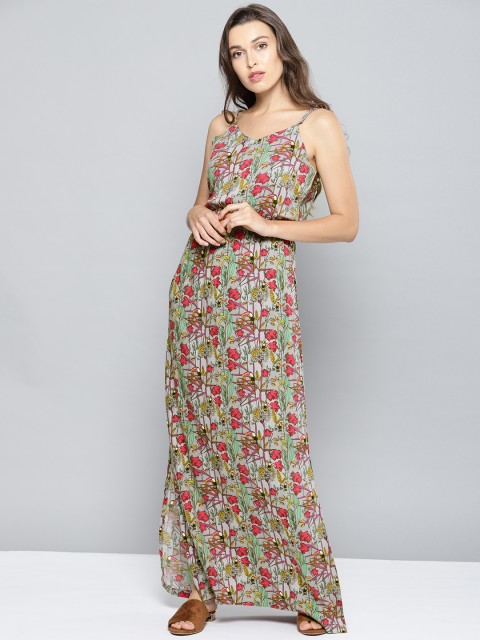 

NUSH Women Grey Printed Maxi Dress