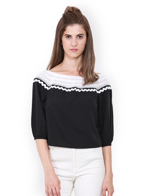 

Heather Hues Women Black Solid Top