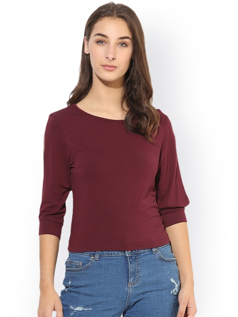 

Heather Hues Women Maroon Solid Top