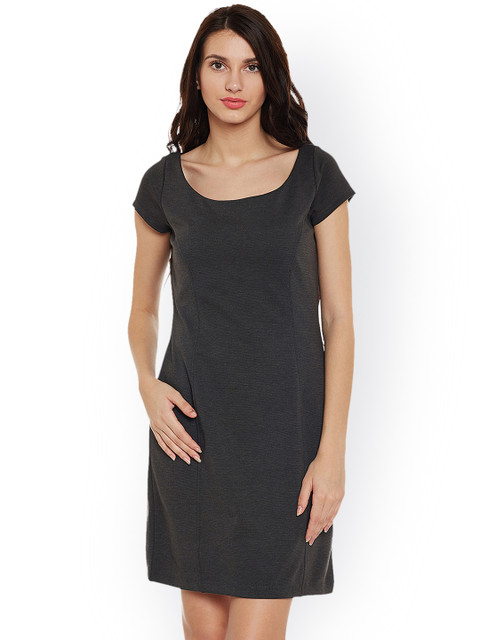 

Latin Quarters Women Grey Solid A-Line Dress
