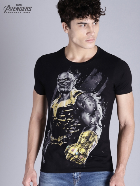 

Kook N Keech Marvel Men Black Printed Round Neck T-shirt
