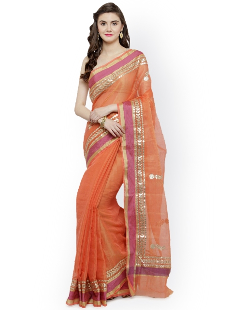 

Geroo Jaipur Orange Tissue Solid Kota Saree