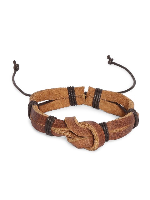 

Alvaro Castagnino Brown Fabric Wraparound Bracelet