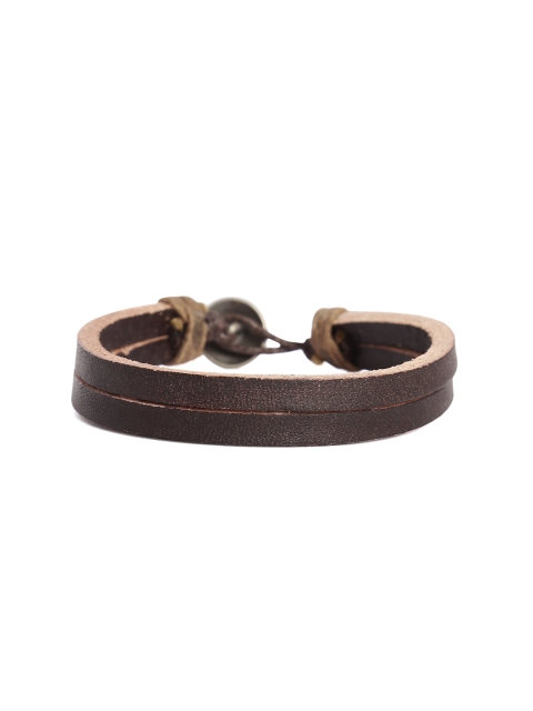 

Alvaro Castagnino Brown Leather Wraparound Bracelet
