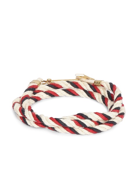 

Alvaro Castagnino Red & Black Fabric Wraparound Bracelet