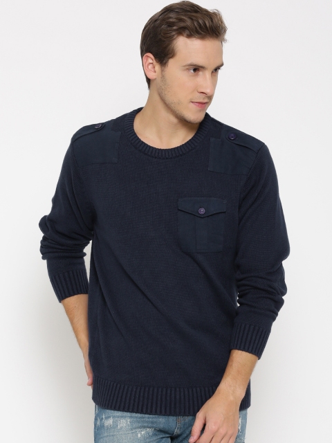 

Flying Machine Men Navy Sweater, Navy blue