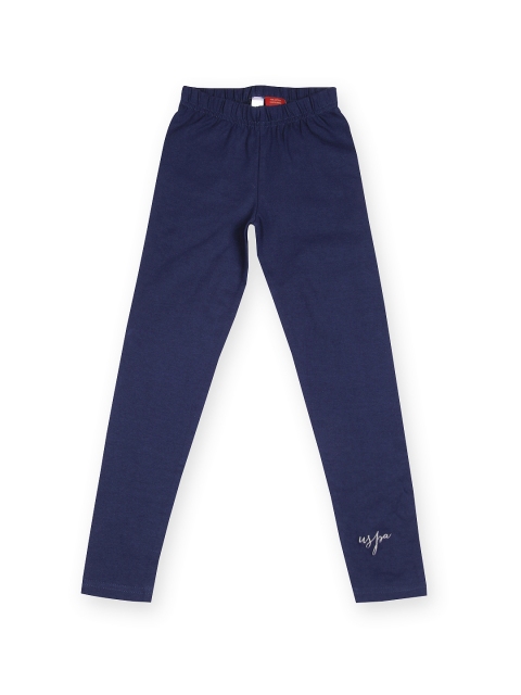

U.S. Polo Assn. Kids Girls Navy Blue Solid Leggings