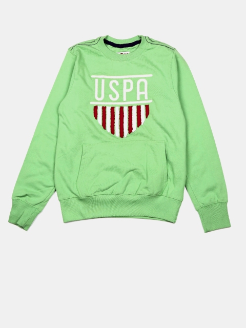 

U.S. Polo Assn. Kids Boys Green Embroidered Sweatshirt