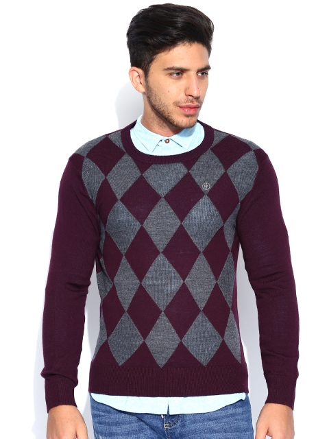 

Arrow New York Burgundy & Grey Woollen Sweater