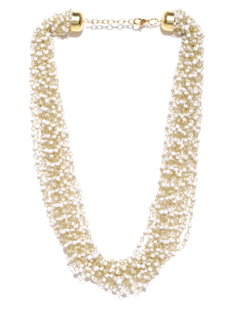 

Infuzze Gold-Toned & White Layered Necklace