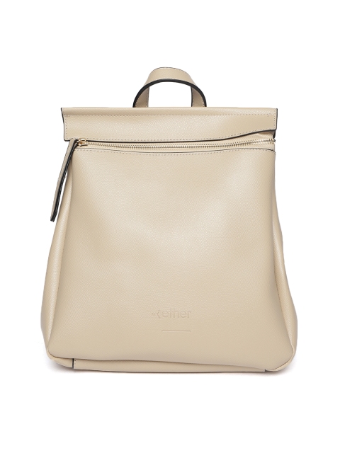 

ether Women Beige Solid Backpack