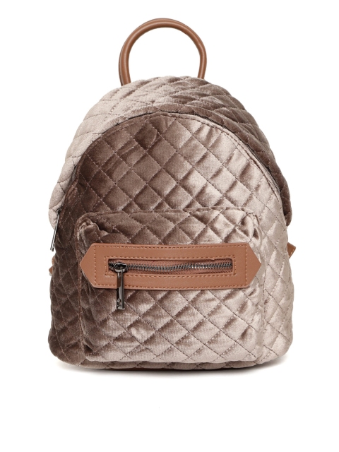 

DressBerry Women Brown Quilted Backpack