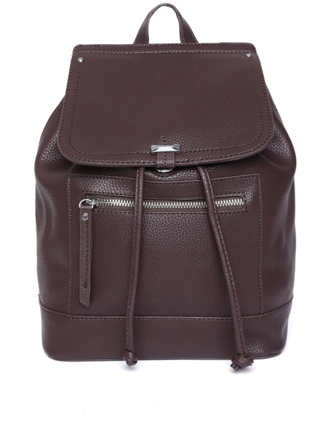 

DressBerry Women Coffee Brown Solid Backpack