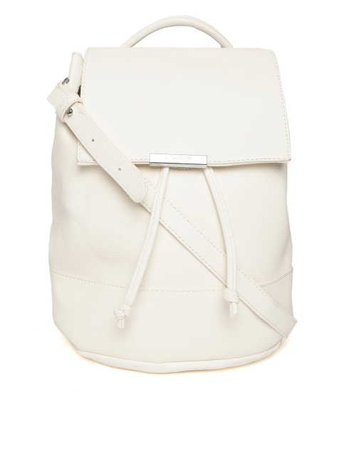 

ether Women White Solid Backpack