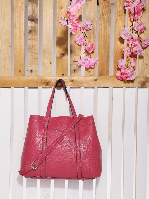

DressBerry Fuchsia Textured Shoulder Bag