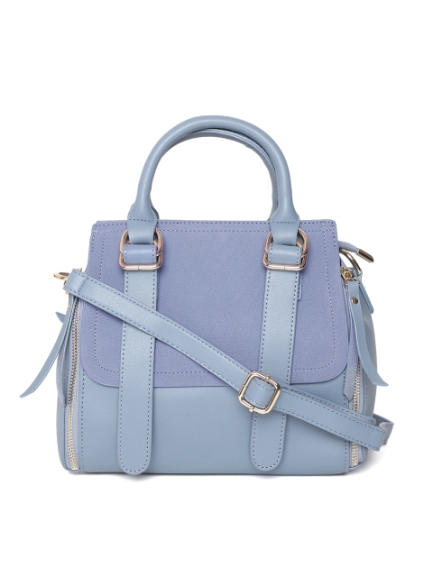 

DressBerry Blue Solid Handheld Bag with Detachable Sling Strap