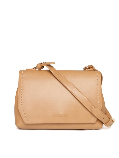 

CORSICA Beige Solid Sling Bag