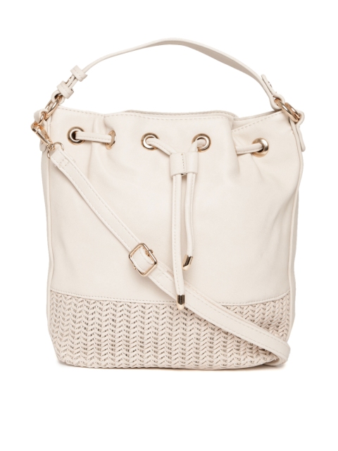 

DressBerry Off-White Solid Sling Bag