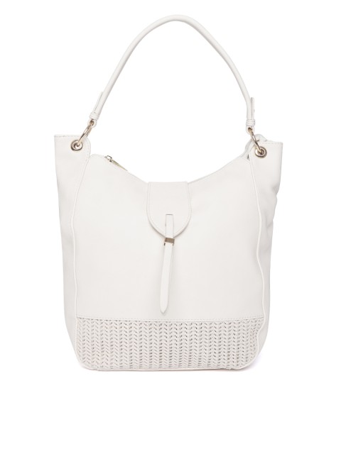 

DressBerry Off-White Solid Handheld Bag