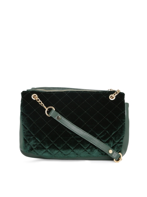 

DressBerry Green Quilted Sling Bag